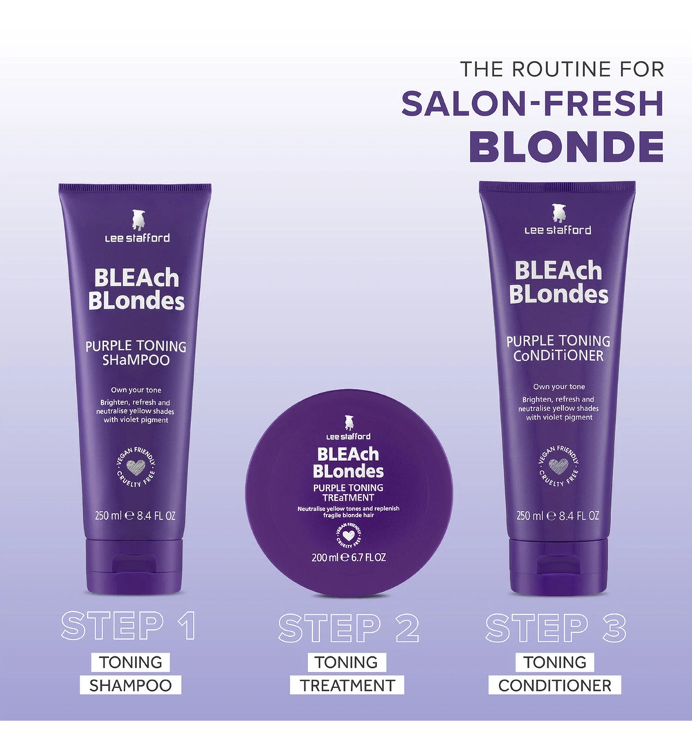 Lee Stafford Bleach blondes purple toning shampoo (250 ml)