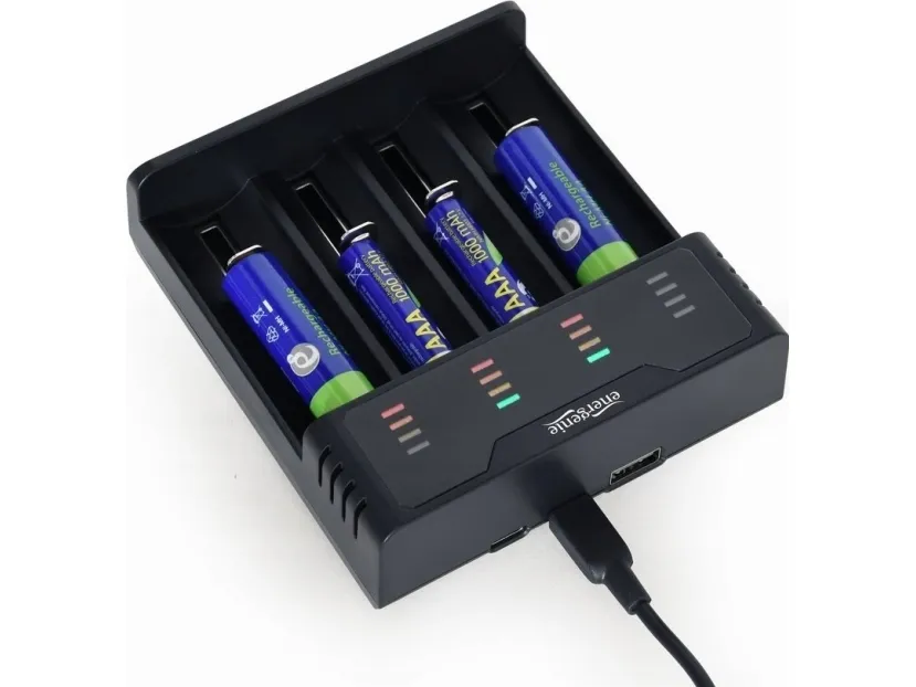 EnerGenie - USB-batterioplader - (for 4xAA/AAA) - 2 A - sort