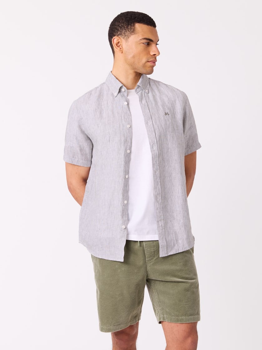Dillon stripet linskjorte - Regular fit Thyme