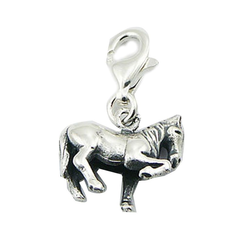 Pendentif, charm en argent forme de cheval