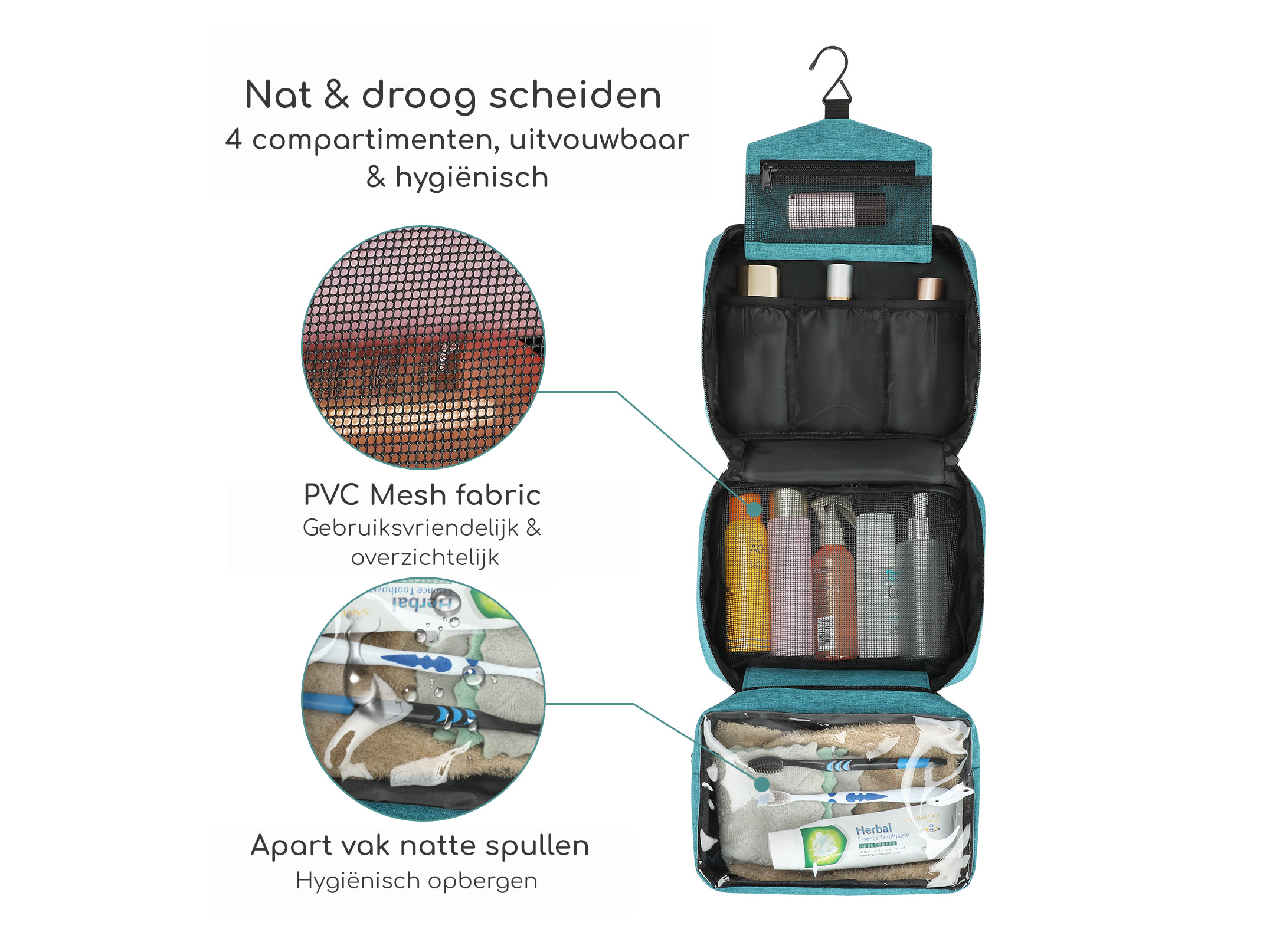 Hikr Toilettas met haak - Black