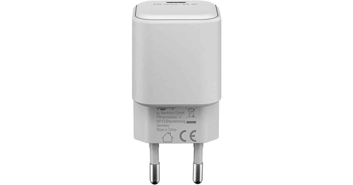 goobayUSB-C PD GaN snellader Nano (65 W)   (Wit, 1x USB-C, Power Delivery 3.0)