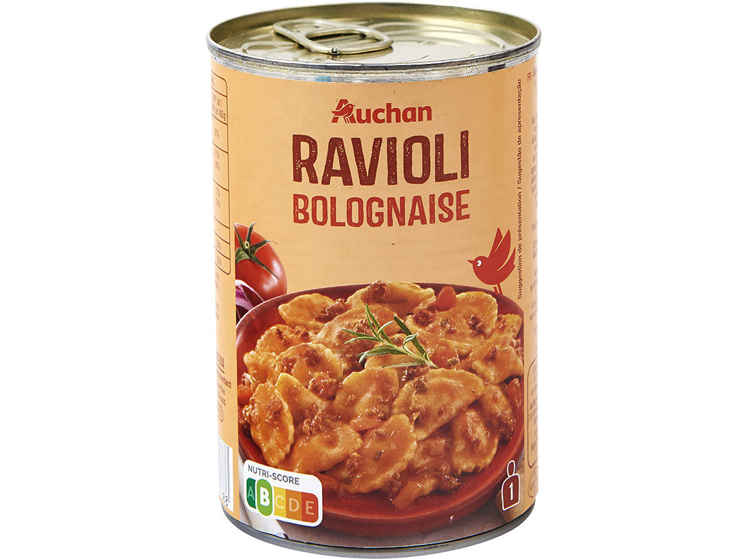 RAVIOLI AUCHAN RECHEADOS COM CARNE 400G