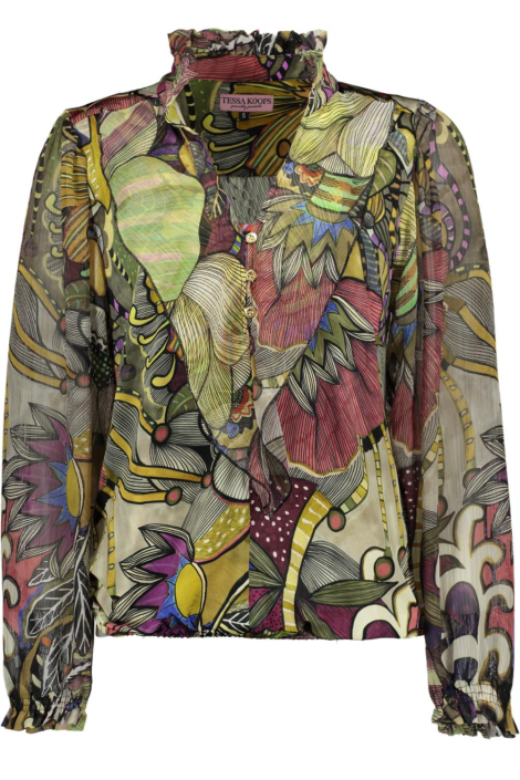 Tessa Koops groene dames blouse