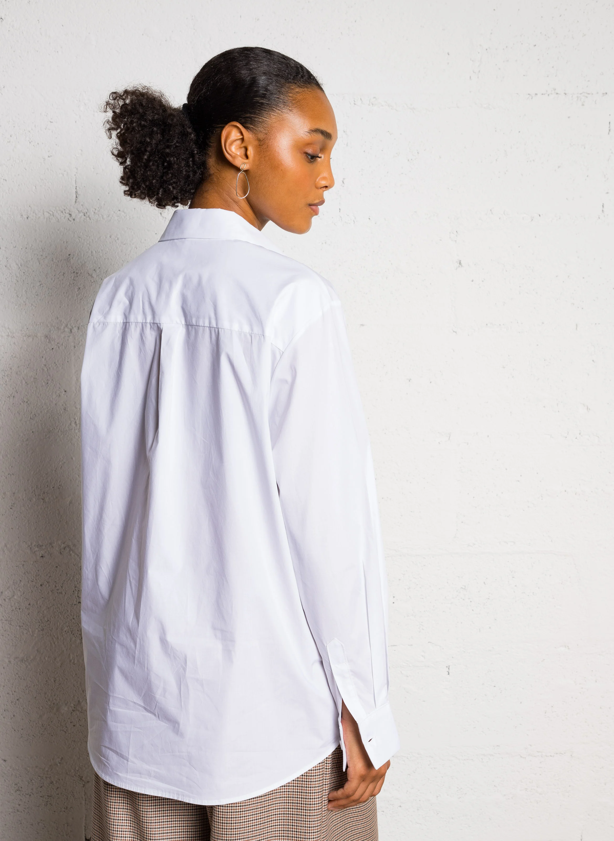 Chemise col classique en coton | Blanc