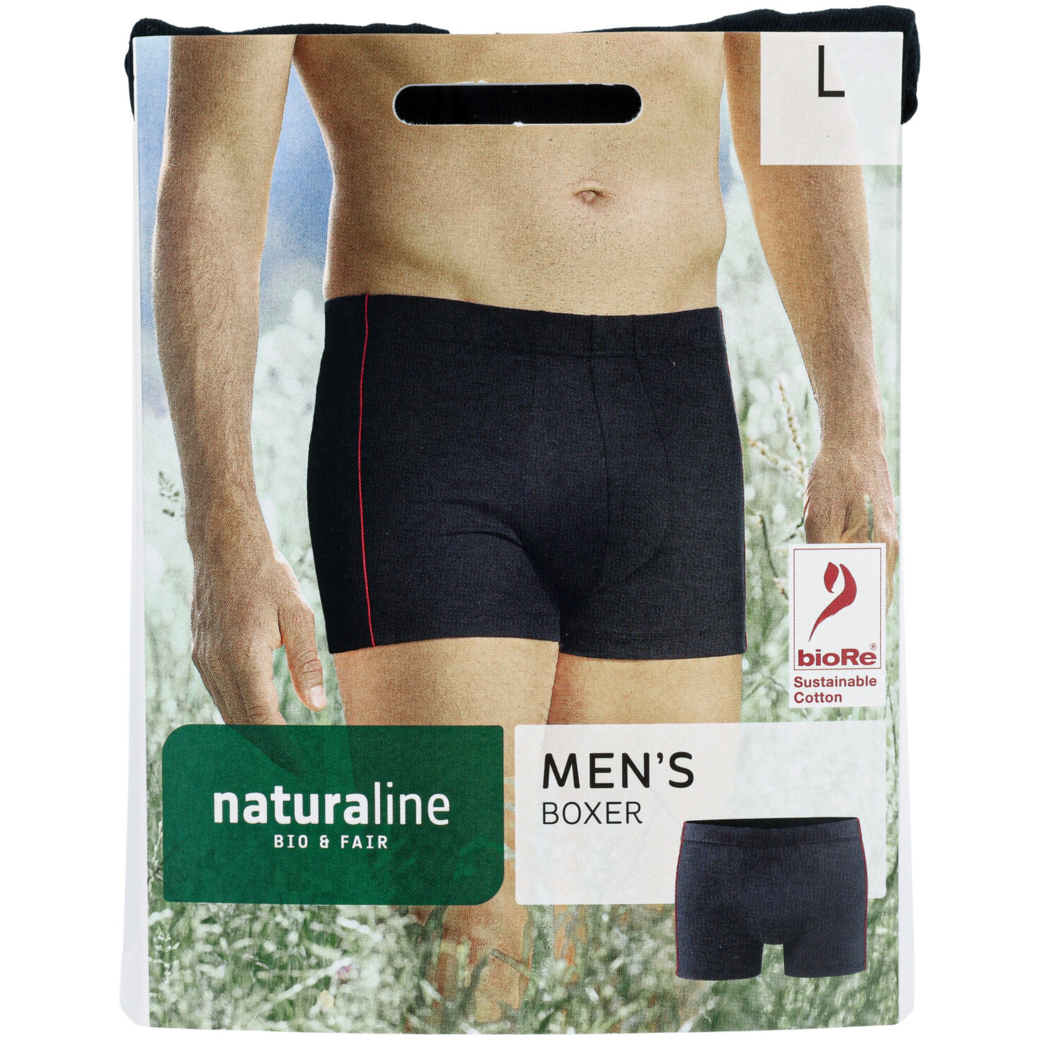 Naturaline Textil Herren Boxer schwarz L