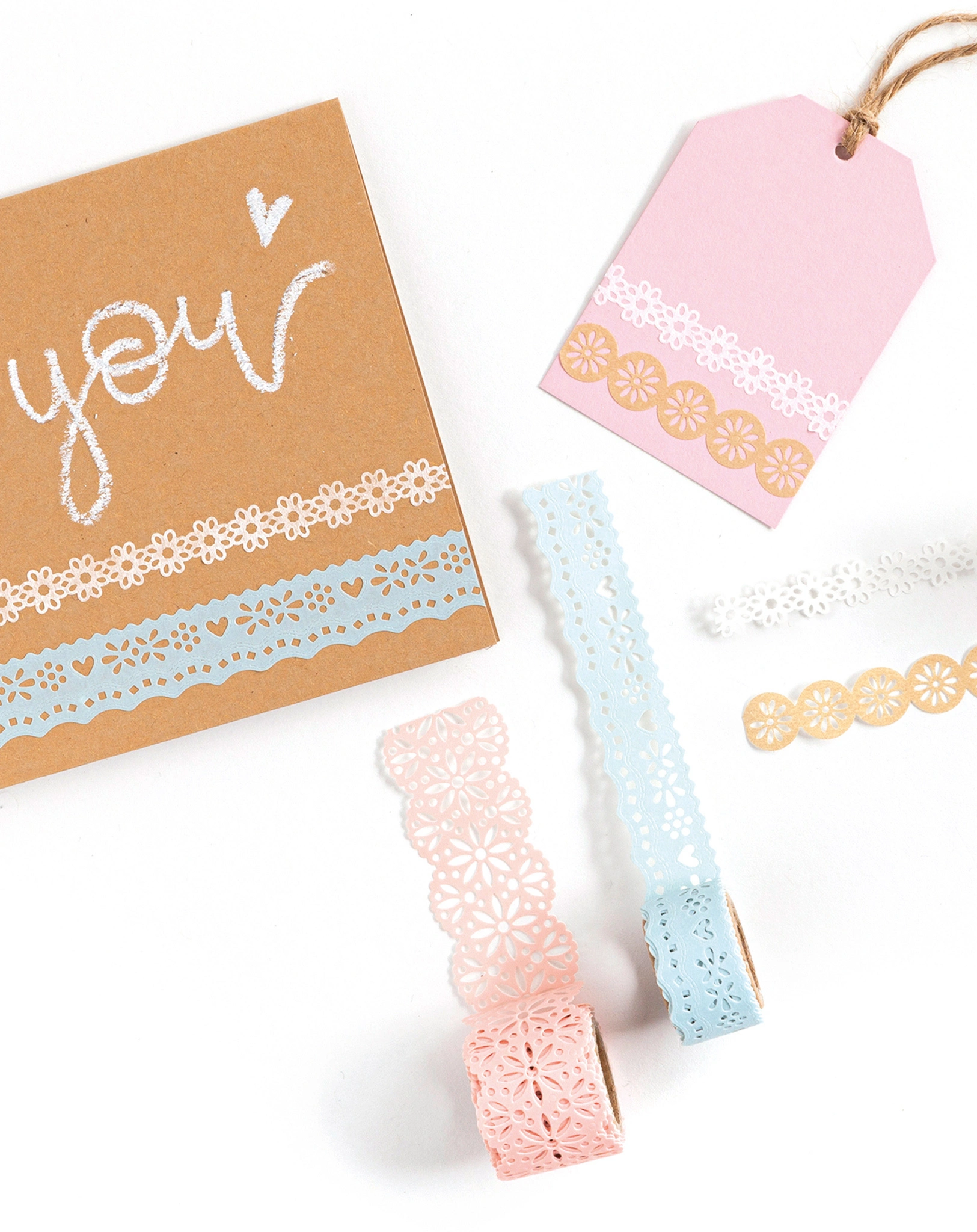 Deko-Klebeband SPITZE PASTELL 4er-Set