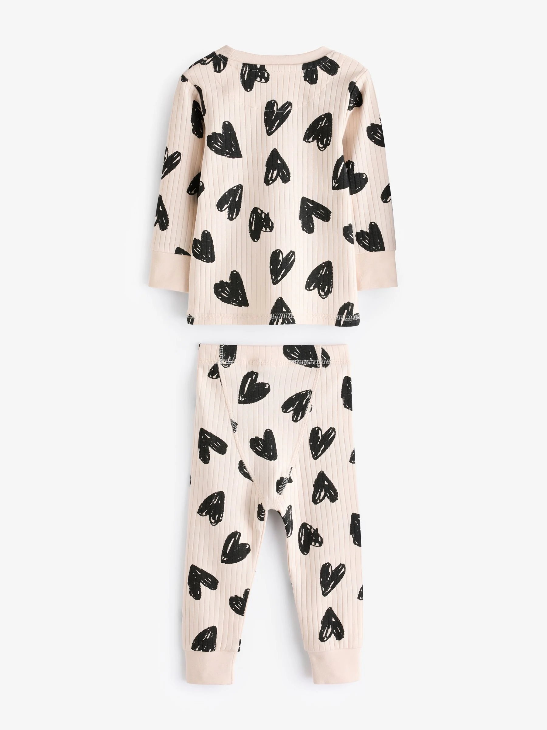 Antracietgrijs/grijs/crème hartmotief - Verpakking van 3 knusse pyjama's (9 mnd-16 jr)