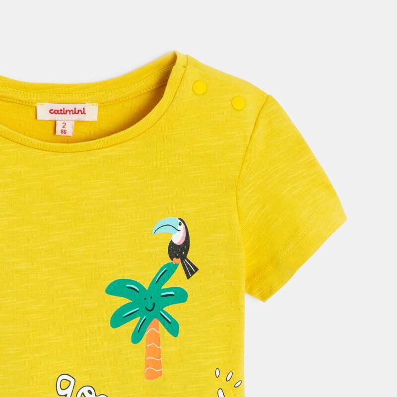 T-shirt bébé fille jaune imprimé exotique Catimini Jaune