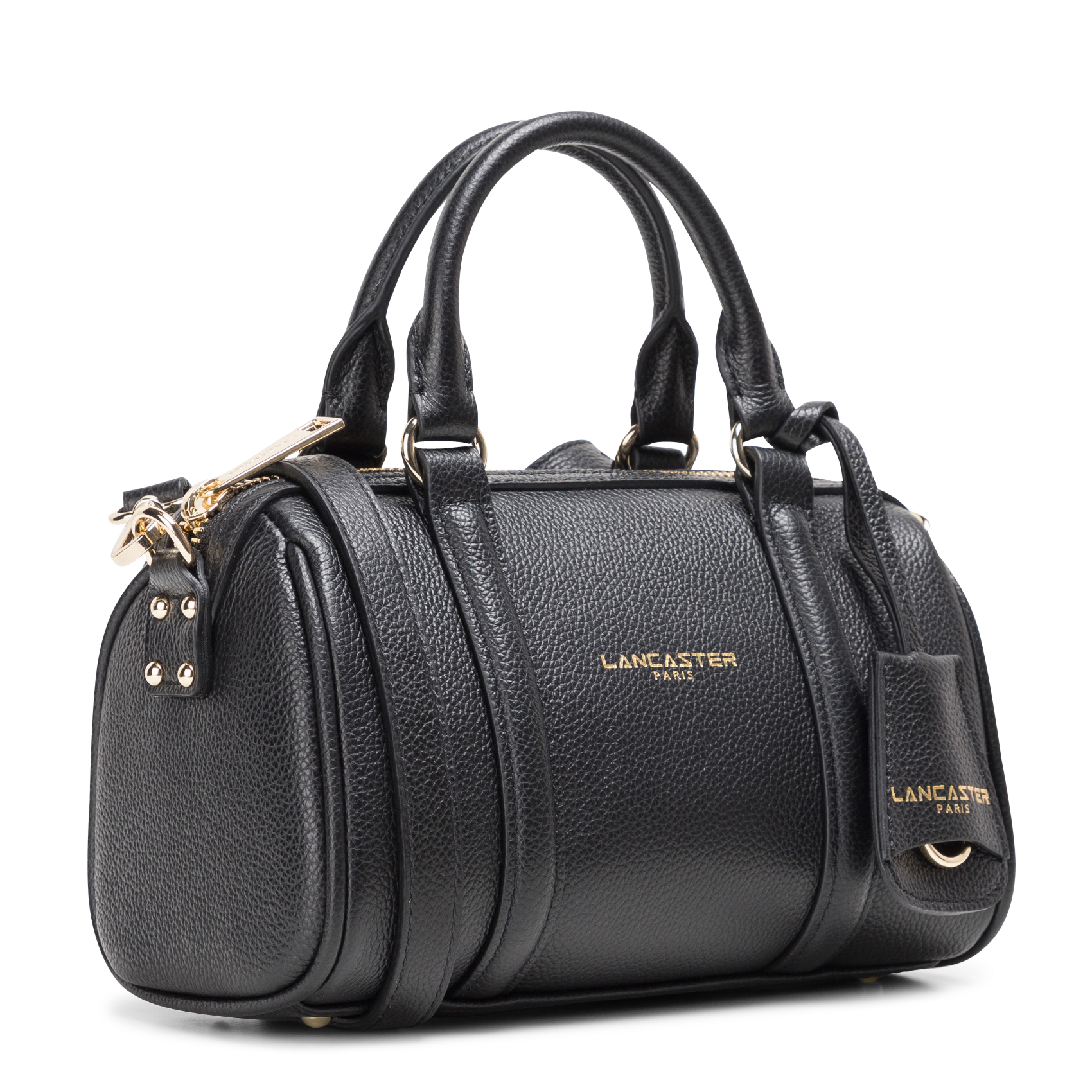 MILANO ANA - Petit sac polochon en cuir grainé| Noir