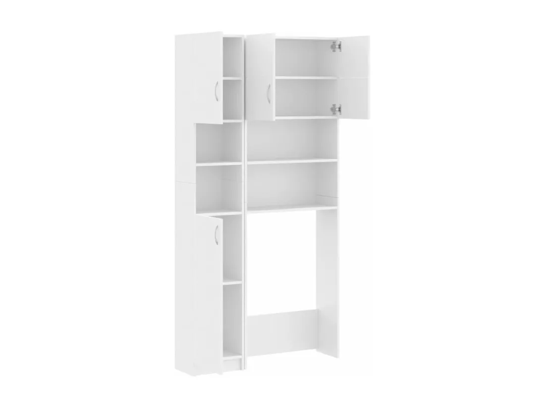 Ensemble de meuble pour machine à laver Blanc Bois d'ingénierie