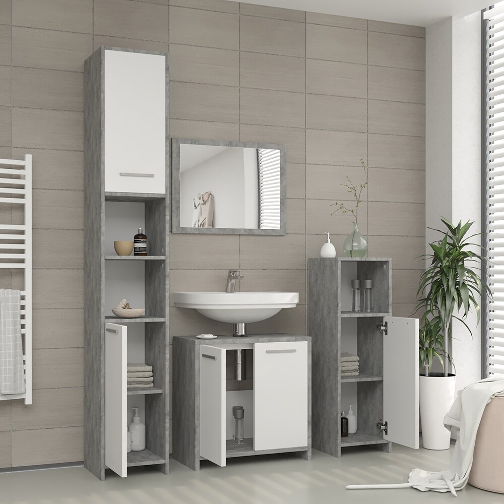 Vicco Badschrank Kiko Midischrank Badezimmerschrank Badmöbel Bad Beton