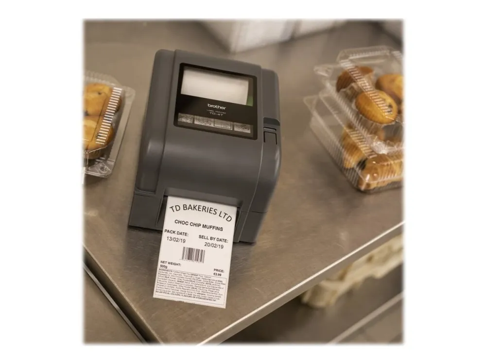 Brother TD-4420TN - Etiketprinter - direkte termisk/termisk overførsel - Rulle (11 cm) - 203 dpi - op til 152.4 mm/sek. - USB 2.0, LAN, USB vært, RS232C