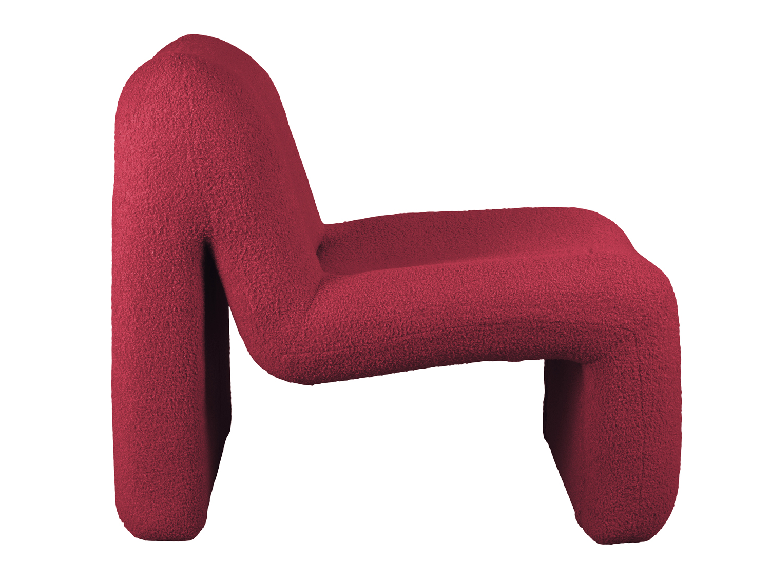 Chair Fuerza teddy curl red ochre