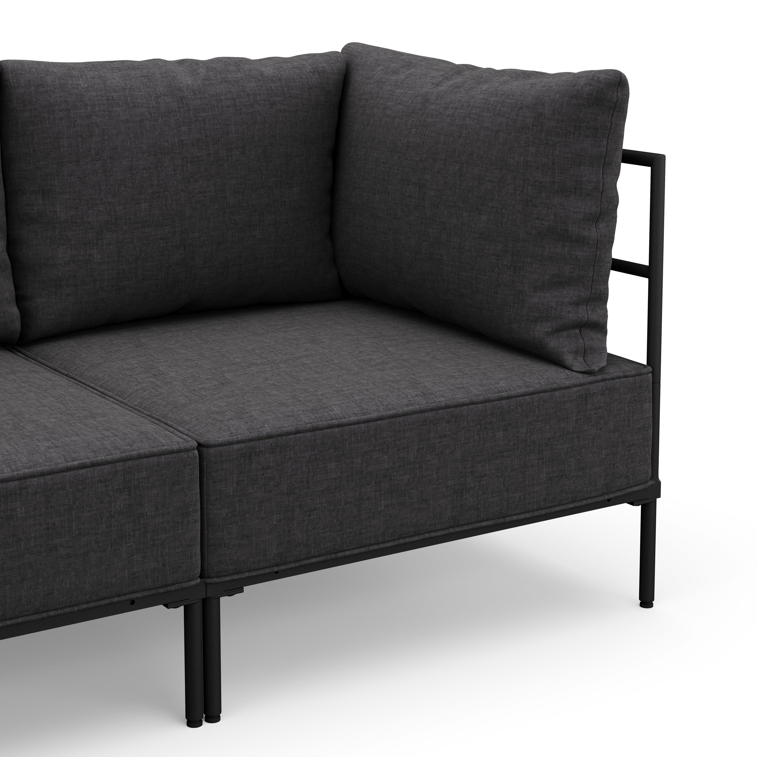 Ecksofa ETHAN 3-Sitzer anthrazit
