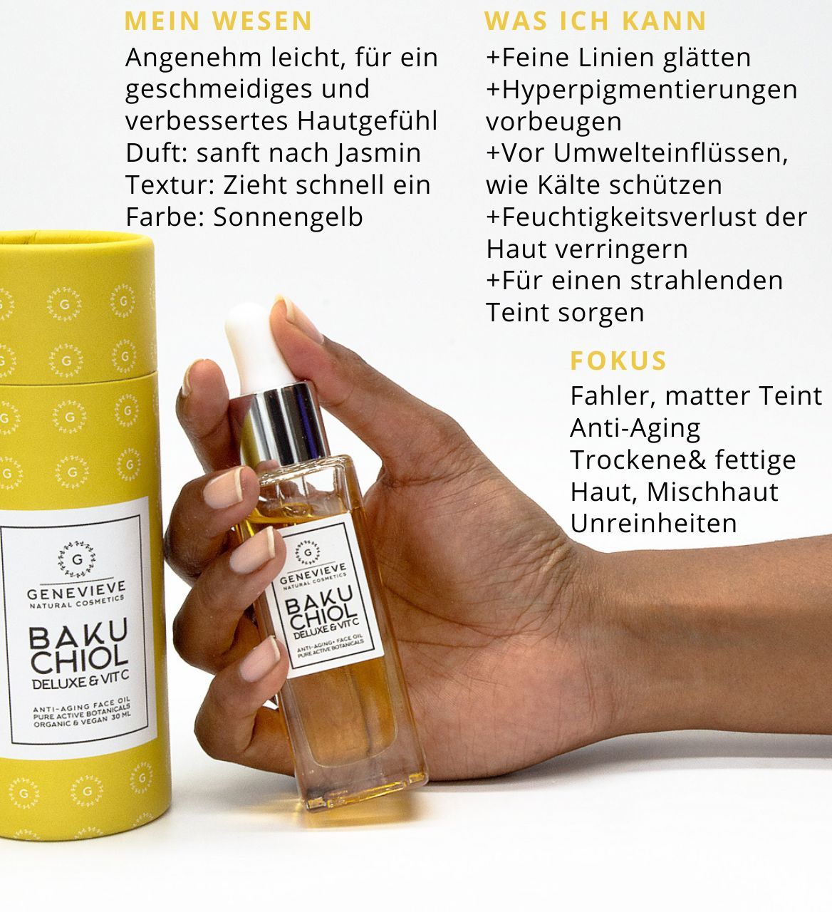 GENEVIEVE - BAKUCHIOL DELUXE & VIT C Anti-Aging Face Oil