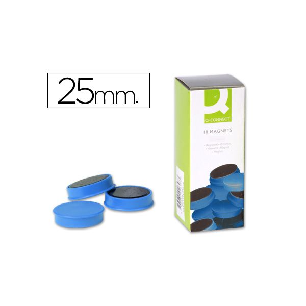 Q-Connect 10 un. Ímanes Sinalizadores 2,5cm Blue - KF-02640