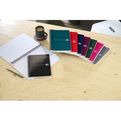 Oxford Office Essentials - Cahier à spirale A5 - 180 pages - ligné - disponible dans différentes couleurs