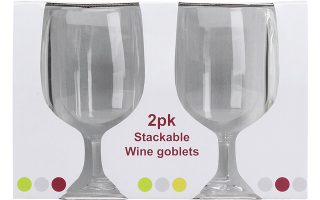 Flamefield Wine Goblet Weinglas stapelbar 2 teilig 260 ml