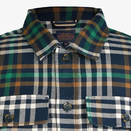 Signal Sieven Check Overshirt, Green Tree Top, M