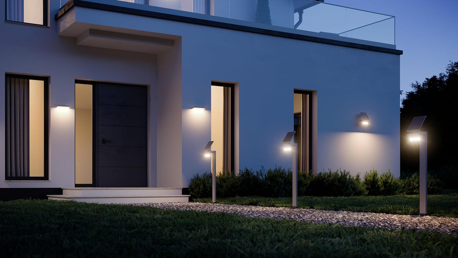 Steinel LED Solarleuchte XSolar L-S ONE anthrazit, Wandlampe, Bewegungsmelder, Nachtlicht, Gartenlampe Solar, 3000 mAh Akku