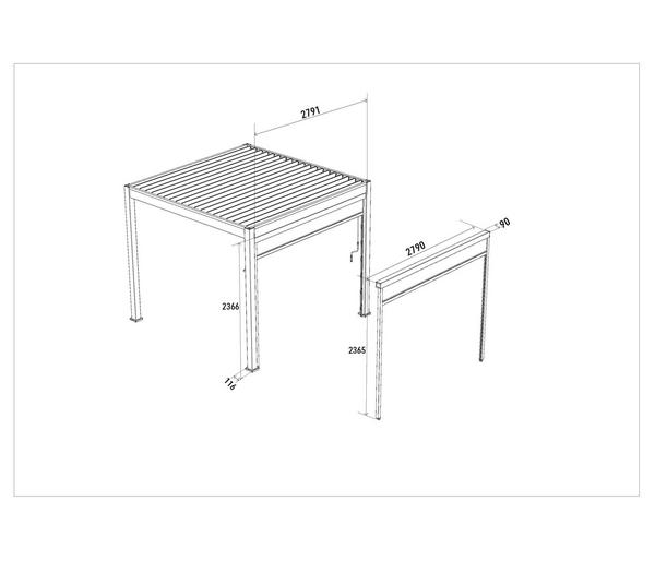 Weide Sonnenrollo für Deluxe/Classic Pergola,
