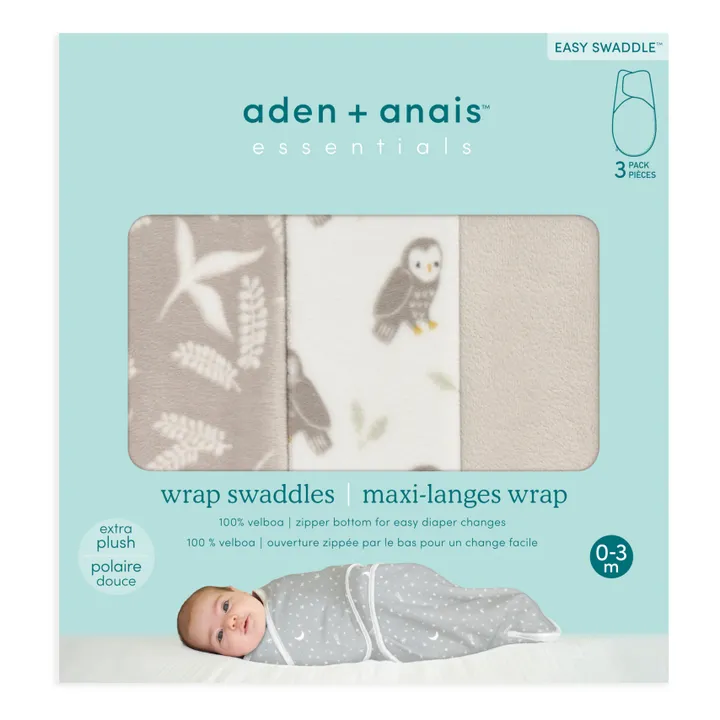 aden + anais Langes d'emmaillotage - Set de 3 | Beige
