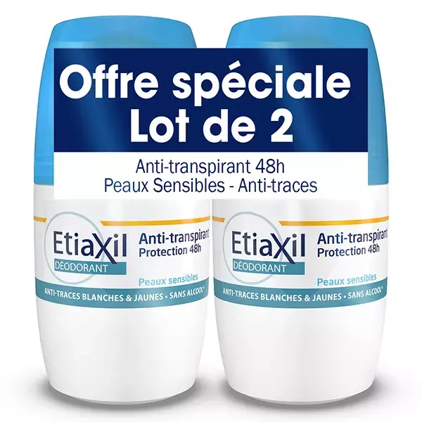 Desodorante Antitranspirante Etiaxil Roll-On com Proteção 48h, Pacote com 2 unidades de 50ml