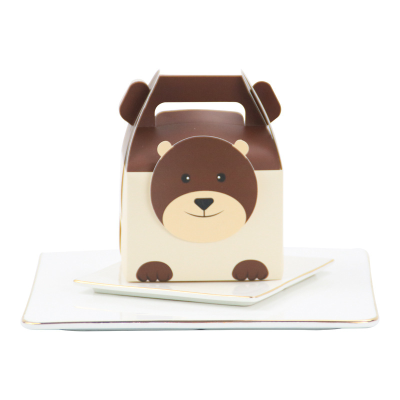 (6er Set) Papier Tüten Kinder Geschenktaschen Gift Box Geburtstags Mitbringsel - Tiere