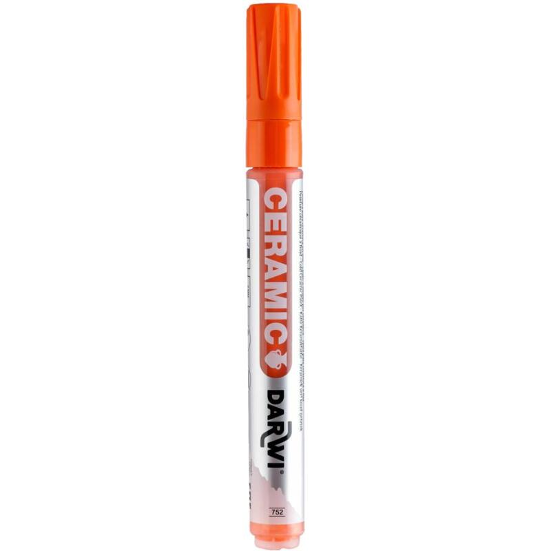 DARWI Marqueur Peinture sur Céramique à Froid Pointe Conique Fine 2mm - Orange