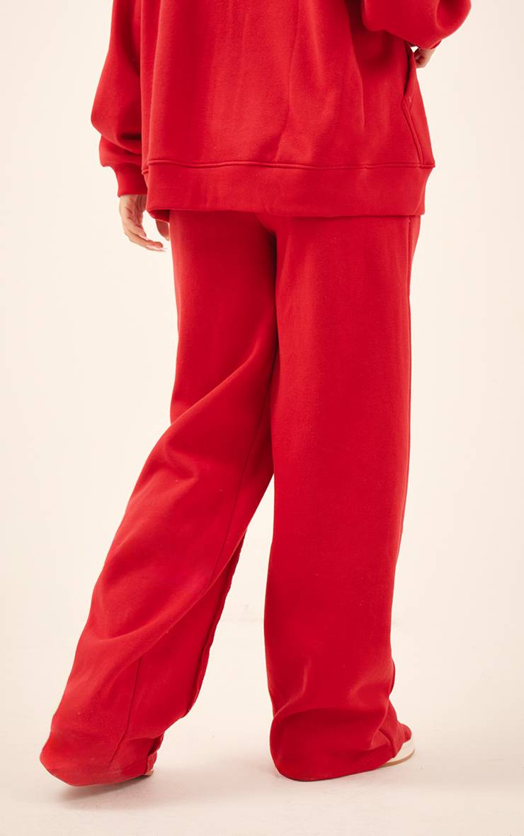 Rouge Jogging Oversize À Jambes Larges Avec Détails De Coutures