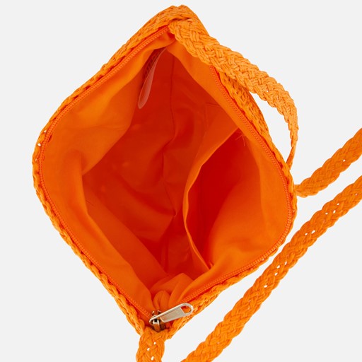 Sarlini Schoudertas Stro oranje