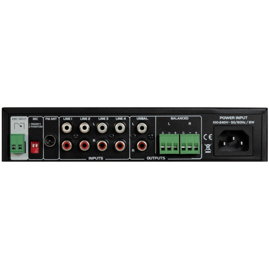 Omnitronic EP-220PS voorversterker met MP3-speler, Bluetooth, FM Radio