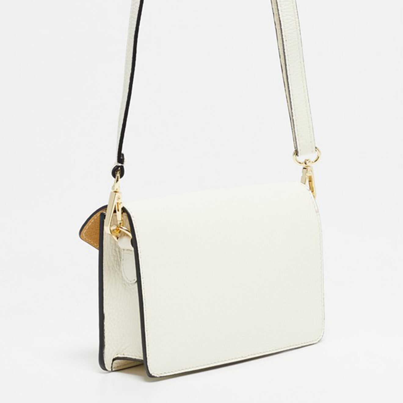 Christian Laurier Sac bandoulière en Cuir Roxane blanc cassé - 20x12x5.5 cm