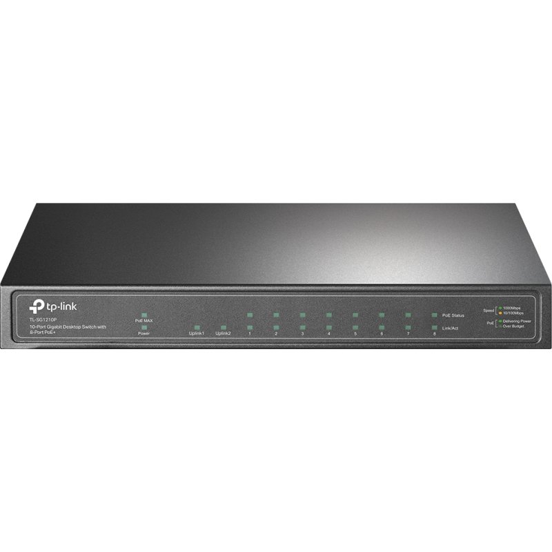 TP-Link TL-SG1210P Non-géré Gigabit Ethernet (10/100/1000) Connexion Ethernet, supportant l'alimentation via ce port (PoE) Gris