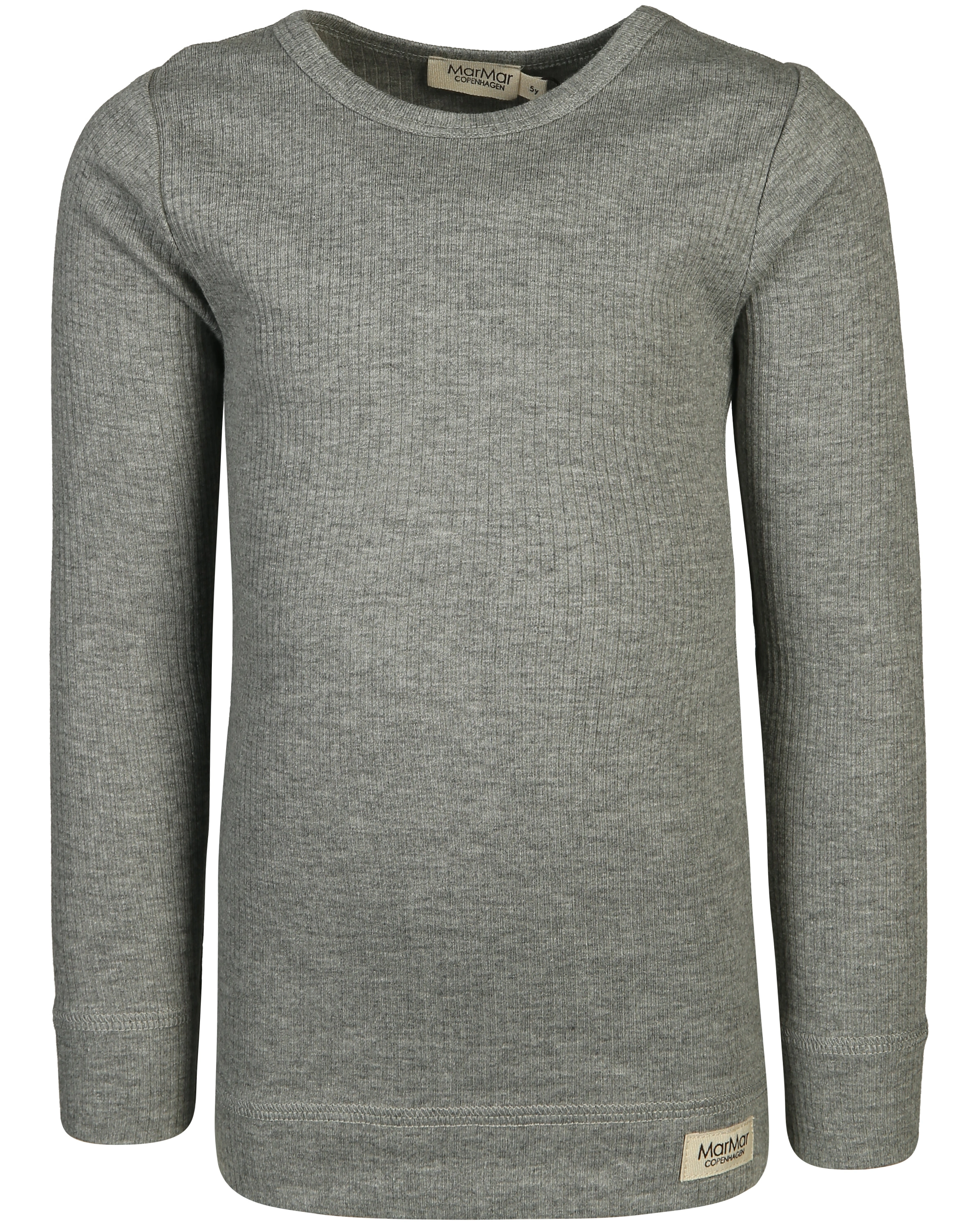 Langarmshirt PLAIN RIB in grey melange