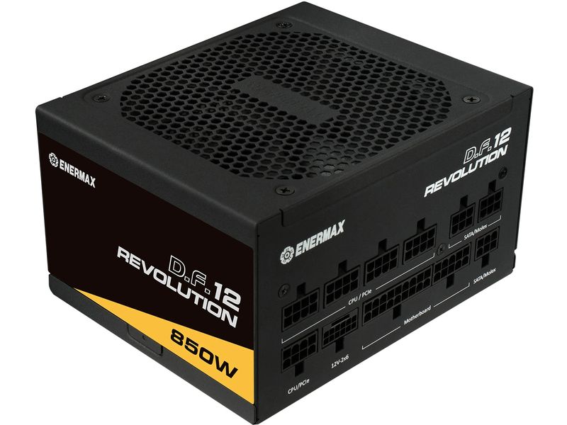 Enermax Netzteil Revolution D.F. 12 850 W Schwarz Vollmodulares ATX 3.1-Netzteil mit 80  Gold-Zertifizierung