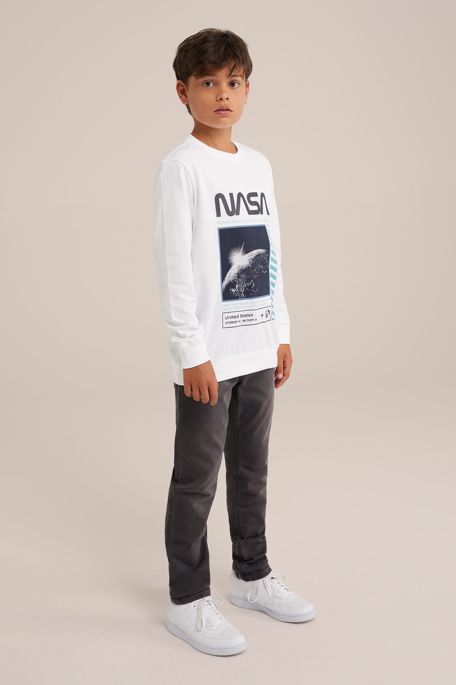 Jongens NASA®-T-shirt met opdruk Blue Ridge Wit