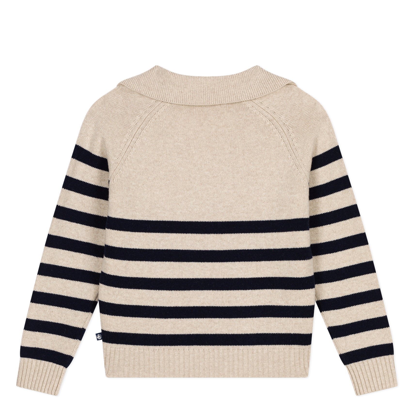Pull rayé en laine et coton mélangés | Blanc