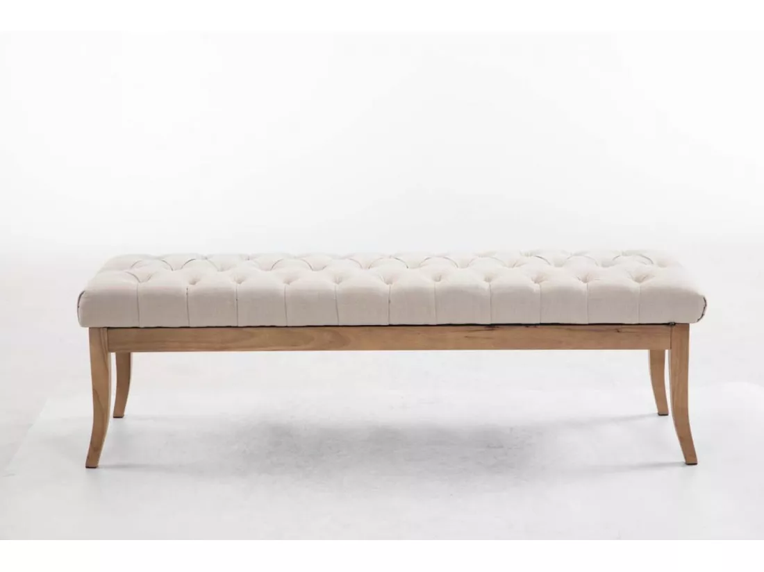 Banquette - Tissu & Bois - Crème - Ramses