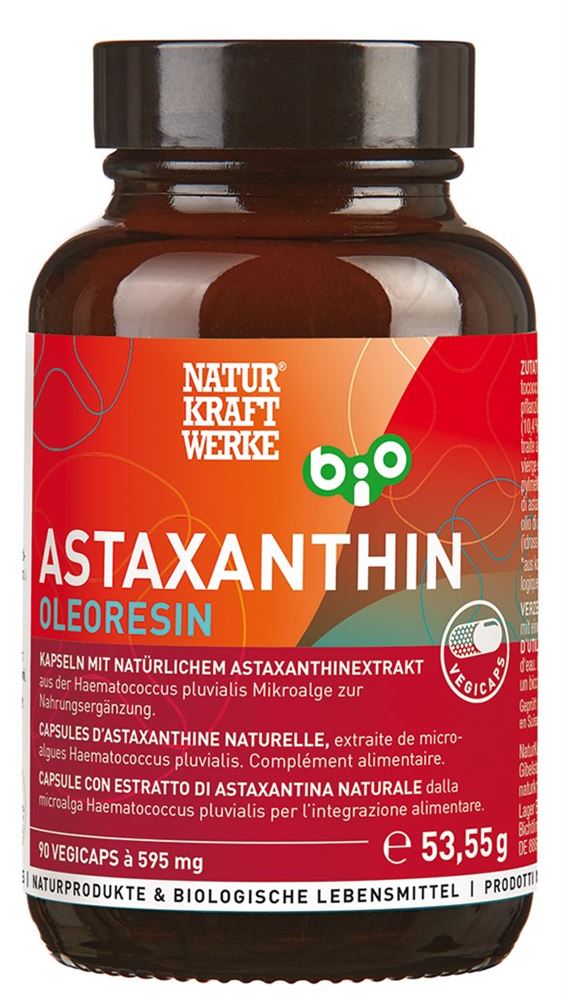 NATURKRAFTWERKE Astaxanthin Oleoresin Vegicaps à 595mg Kaps Bio/kbA Glas 90 Stk