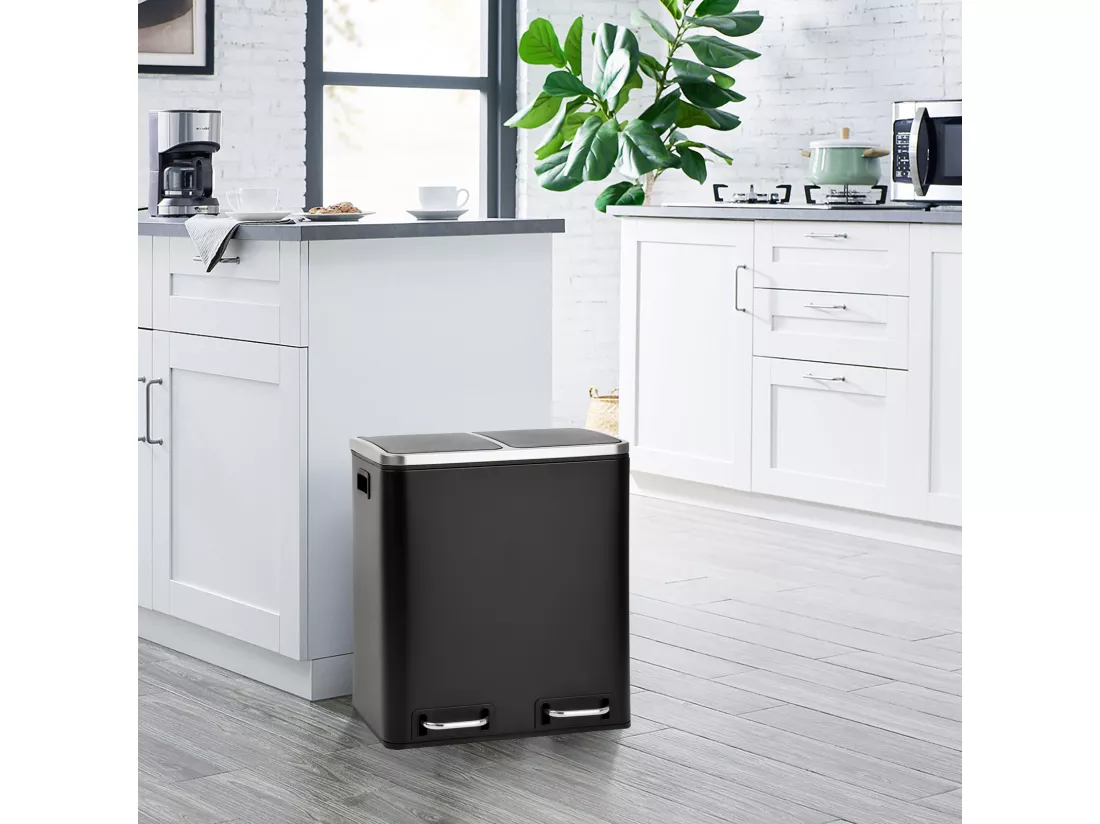 Poubelle de tri 30L en inox