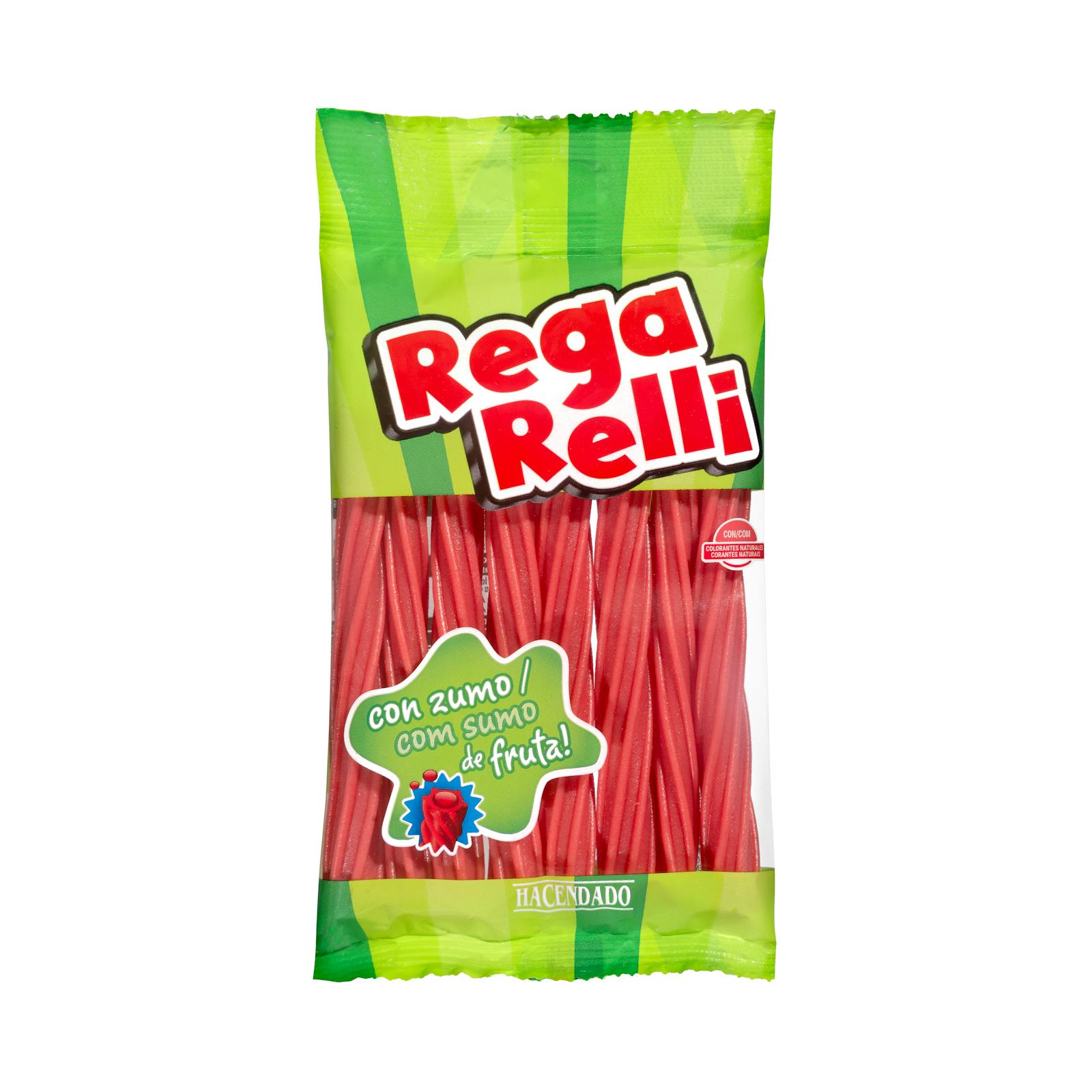 Bonbons Rega Relli Hacendado fourrés au jus de fruits