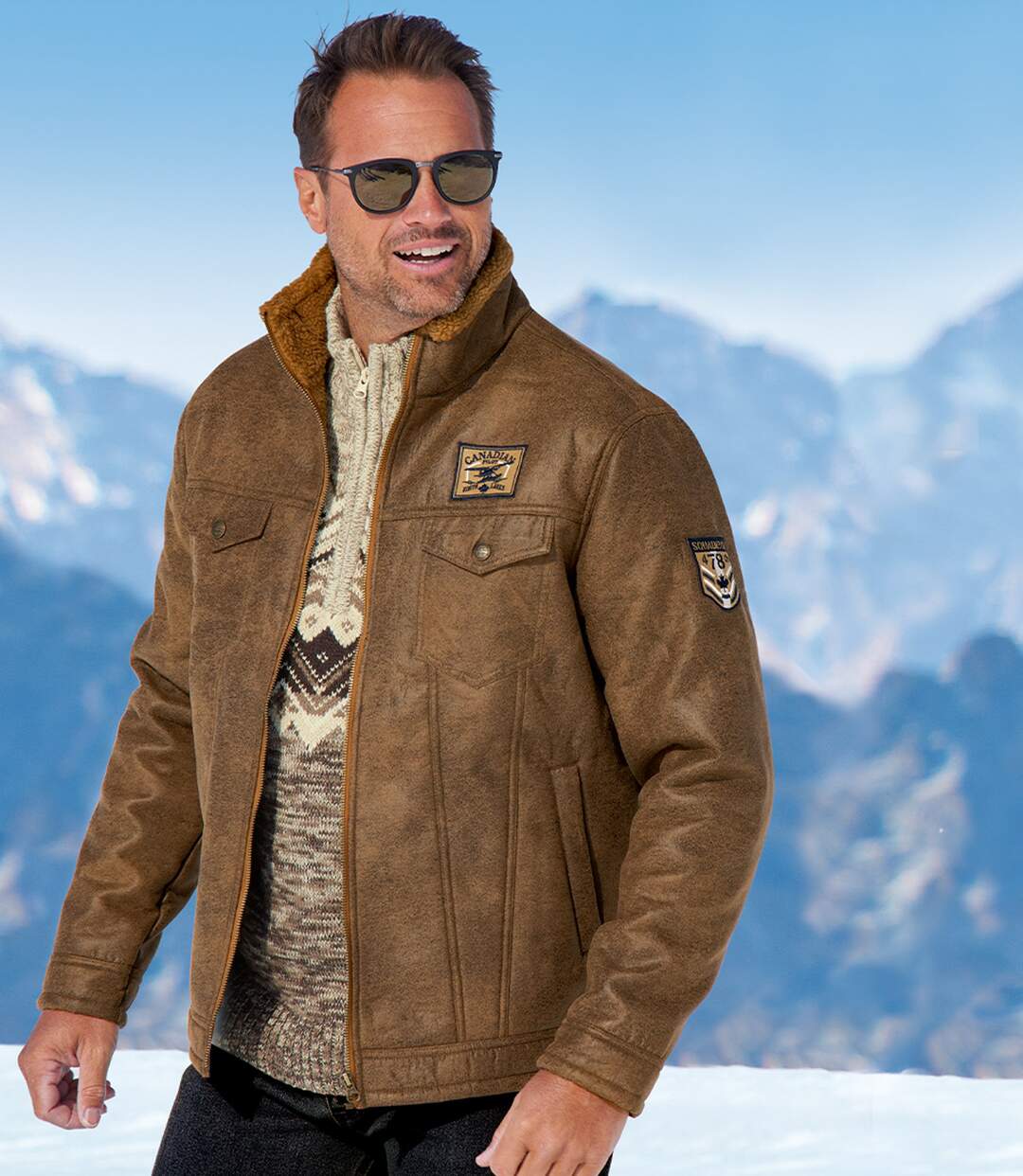 Blouson Aviateur Suédine Doublé Sherpa