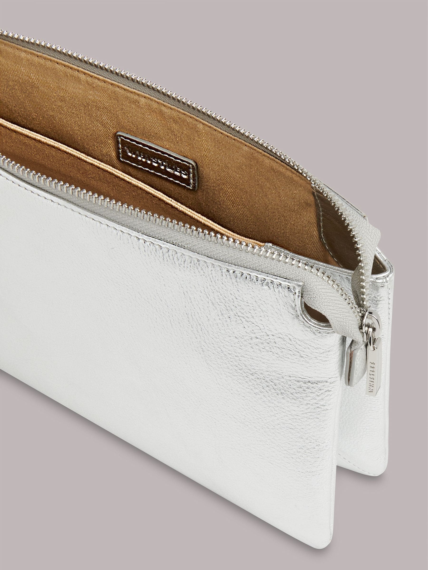 Whistles Whistles Silver Elita Double Pouch Clutch Bag