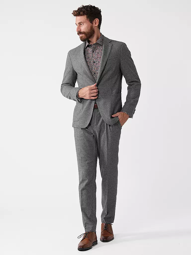 BOSS Flanellhose  grau
