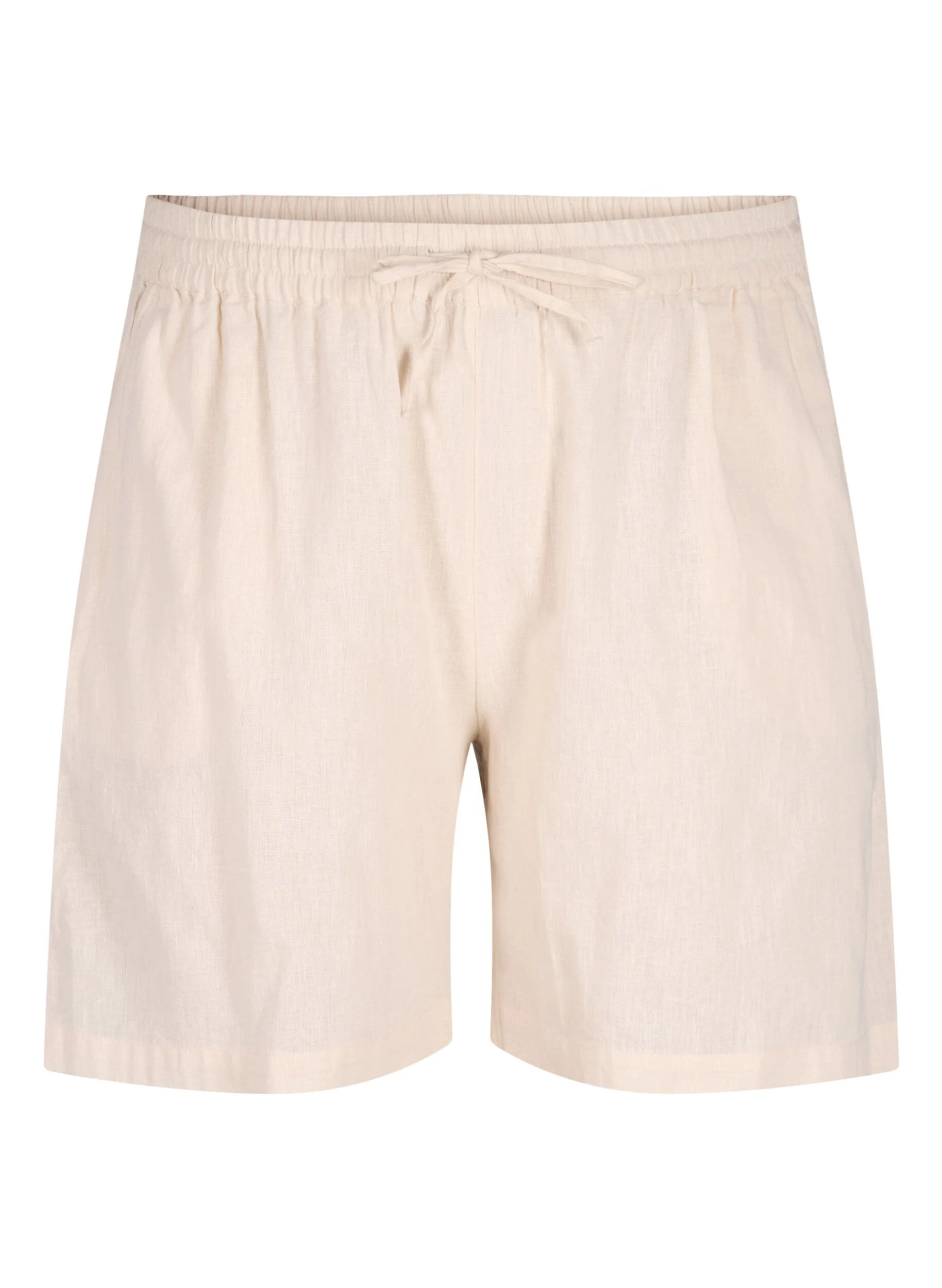 Løse shorts i bomuldsmix med hør