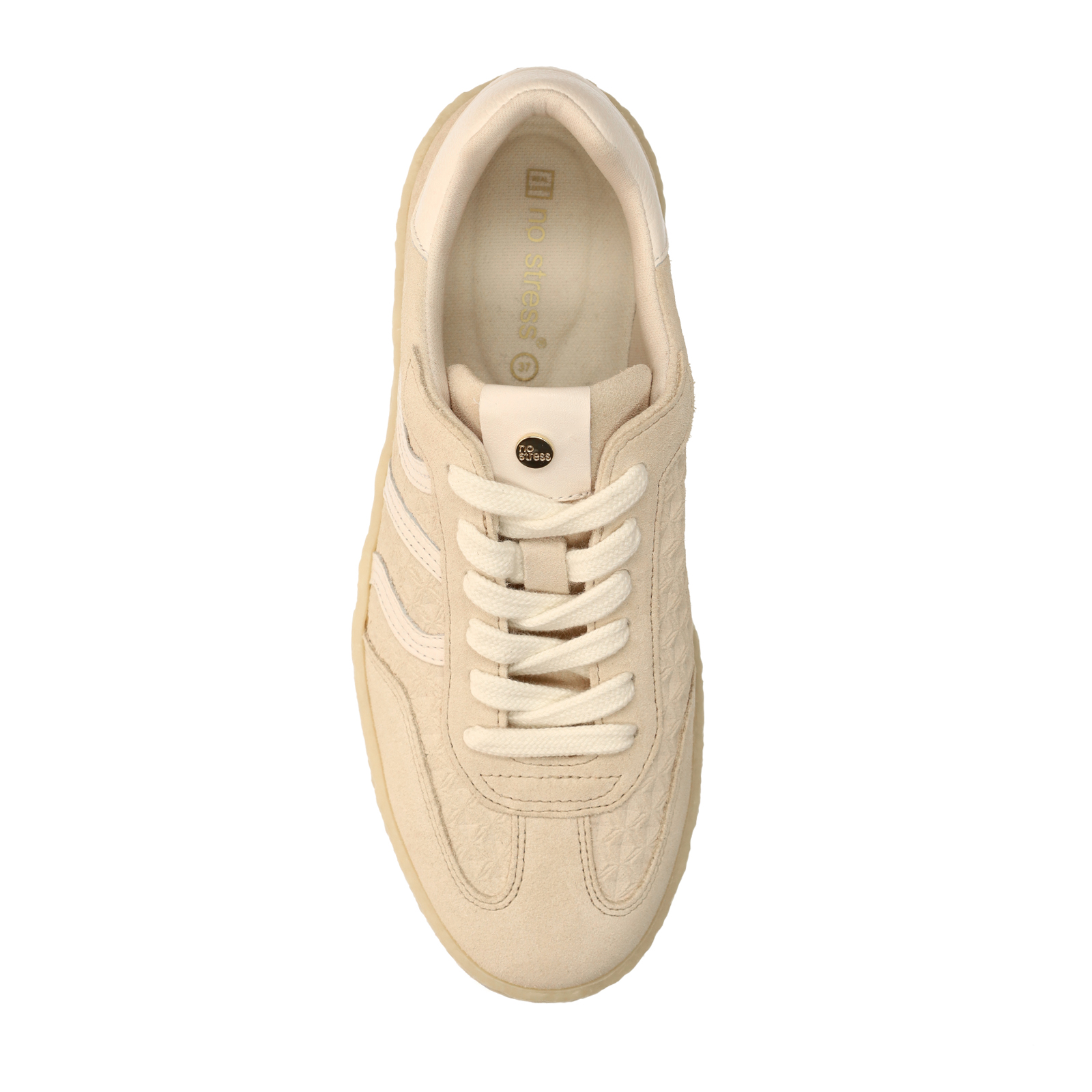 Off white leren sneakers met suède details