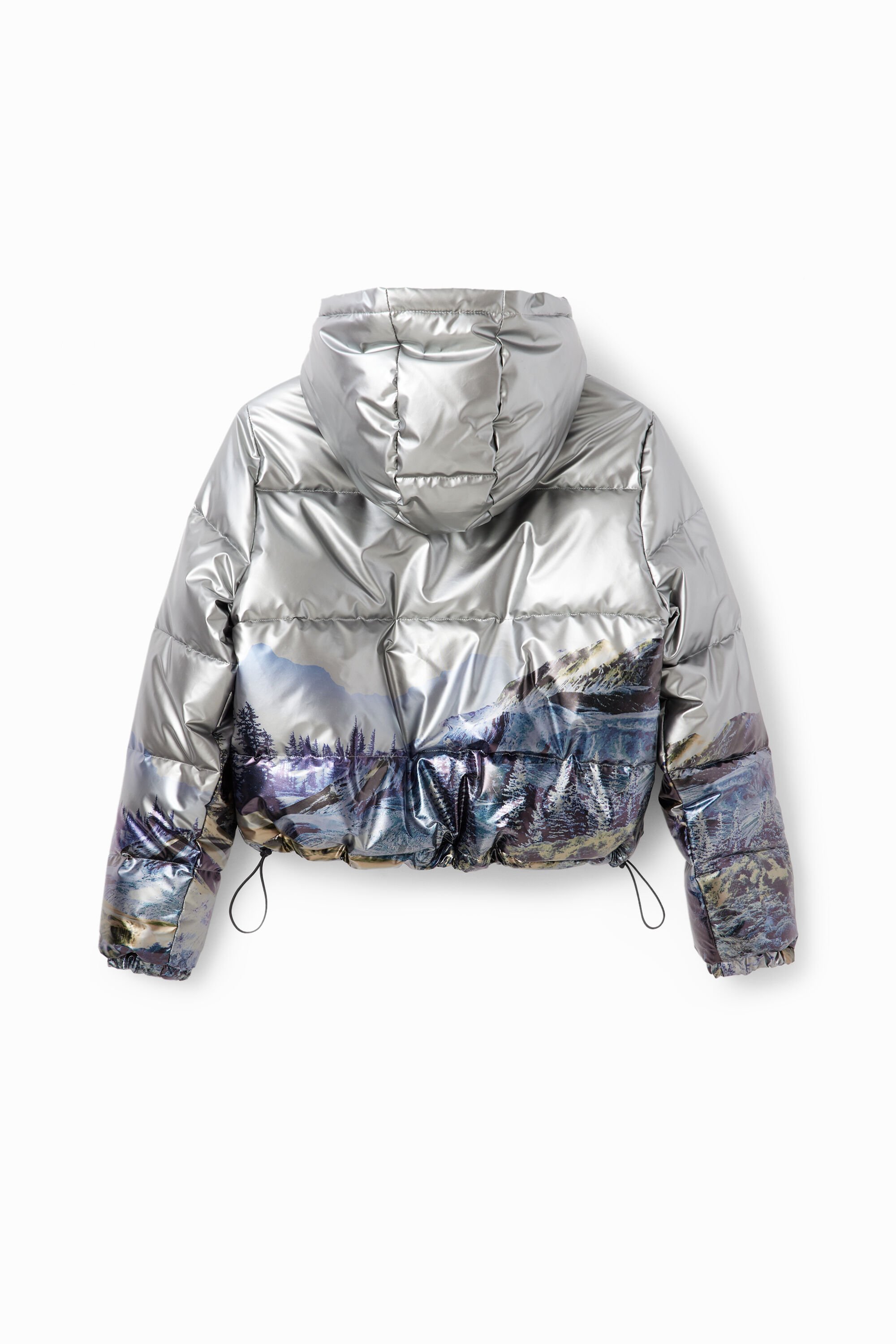 Veste courte matelassée métallisée