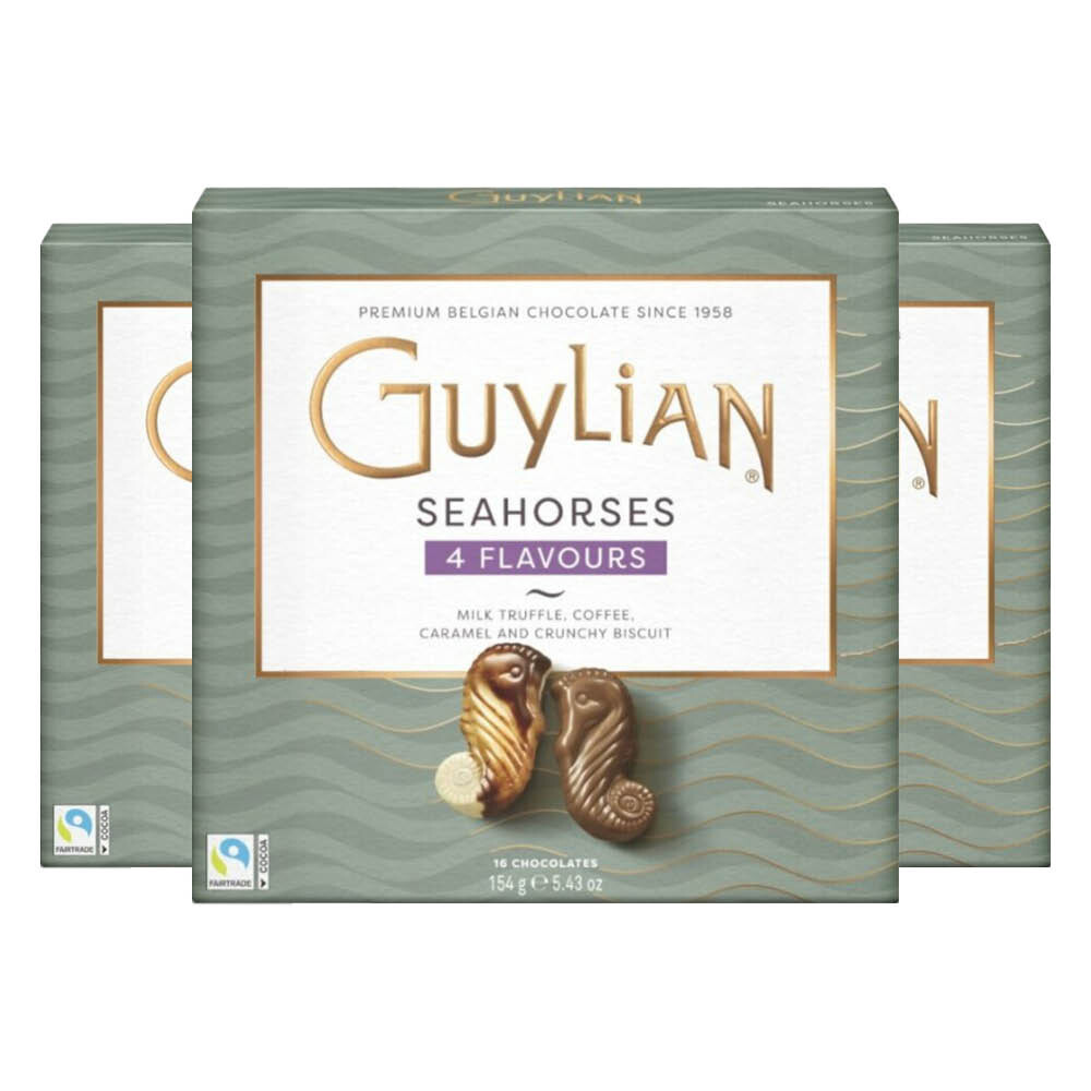 3x Guylian Chocolade Zeepaardjes Mix154 gr